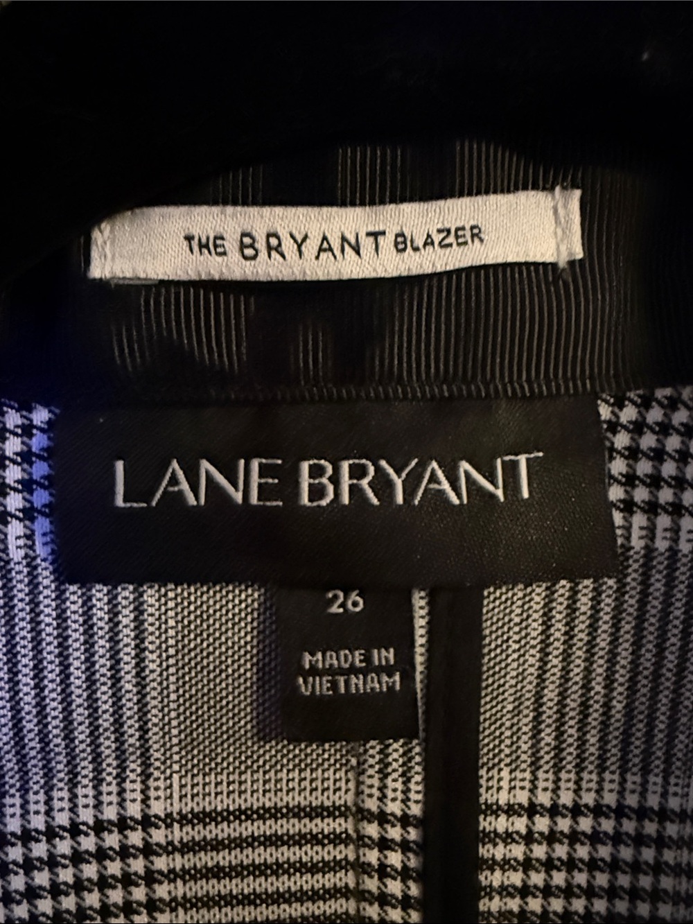 Lane Bryant Gray Plaid Single-Button Blazer - Picture 3 of 4